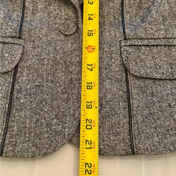 Bebe Cropped Blazer Jacket Gray Wool Blend Steampunk Detailed Fitted Victorian - Picture 9 of 13